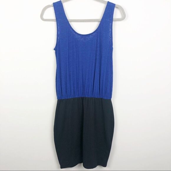 EXPRESS | NEW Blue & Black Bodycon Sleeveless Mini Dress Women’s Size Small - Picture 5 of 6